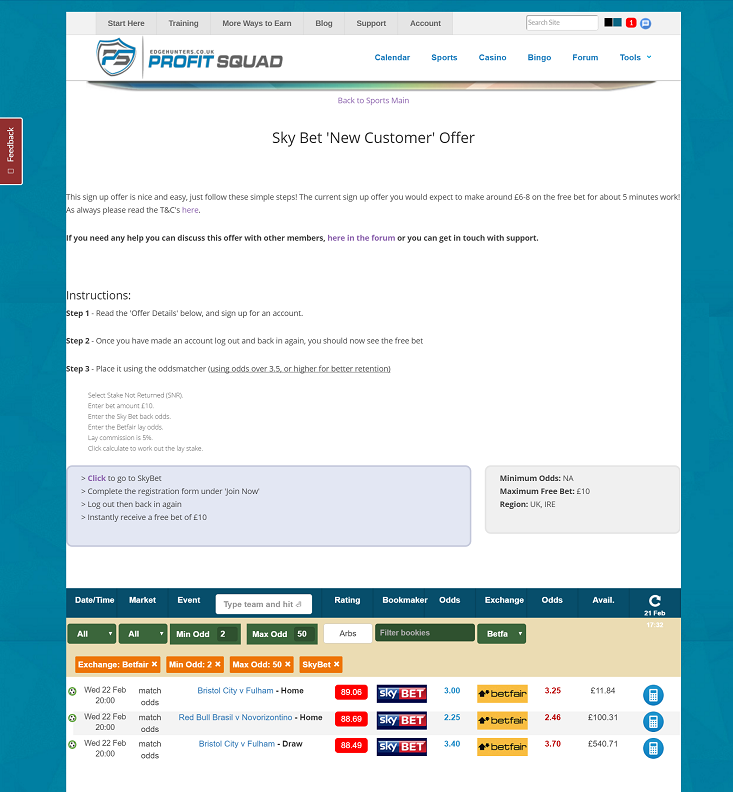 Profit Squad Review 2017 - Matched Betting Explained